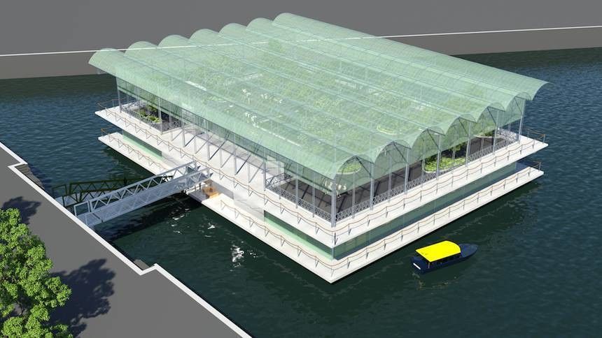 wef's tweet photo. This Dutch city is set to launch the world's first floating farm https://t.co/57yIATWWle #agriculture #environment https://t.co/iuhg7qtJaX