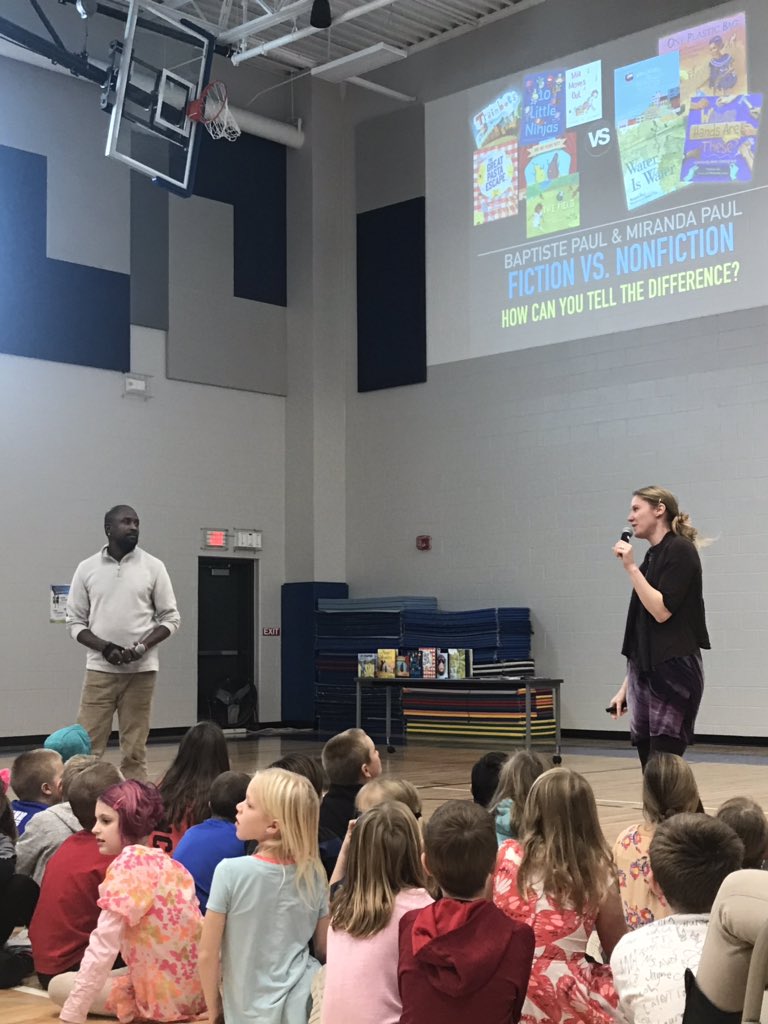 761librarymedia's tweet photo. Visiting authors Miranda and Baptiste Paul sharing their stories and signing books at Lincoln. @LincRoadRunner @761librarymedia https://t.co/uaHfYCNonA