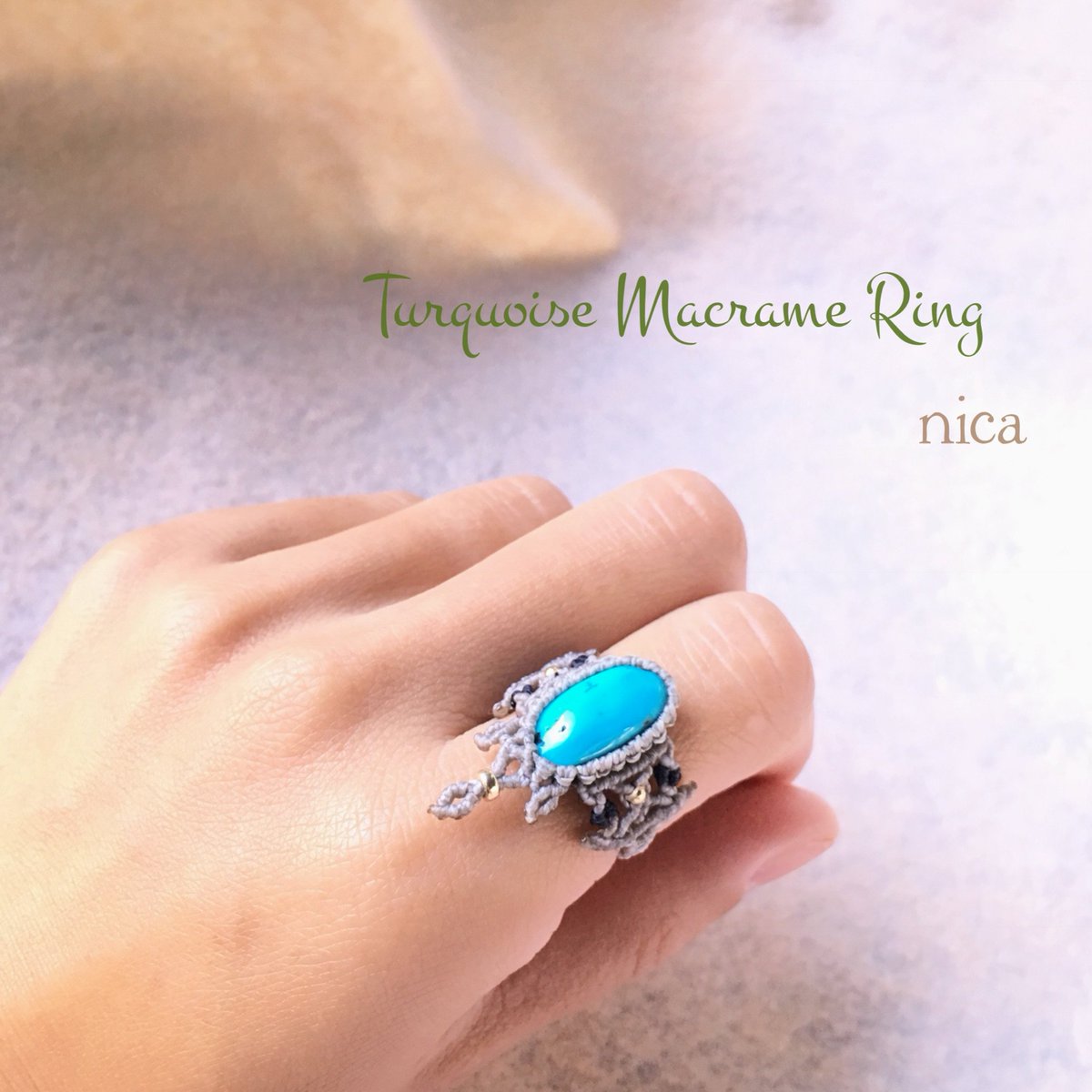 天然石とマクラメアクセサリー Nica このところノリノリで指輪製作です とっておきの石を使ったので 前回より少しお値段上がってしまいますが 素敵なアクセサリーに仕上がりました 覗いてくださいね T Co Fk6ibt5ums マクラメ