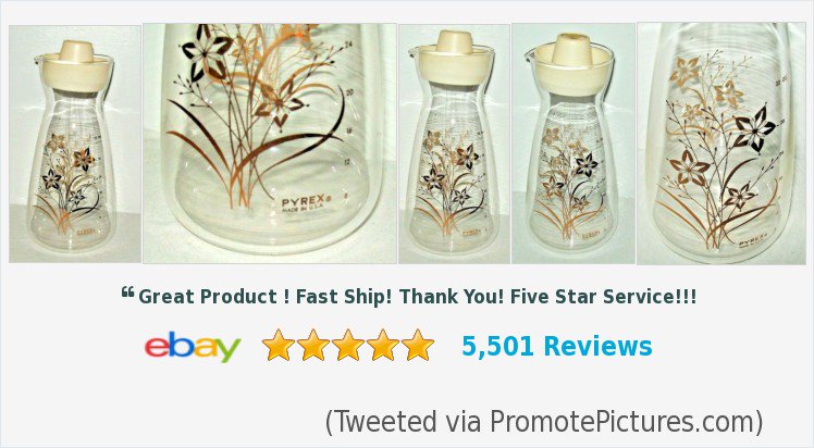 RETROSpidycents's tweet photo. #Vintage #Pyrex #Carafe w/ #Gold Flowers 32 Oz #Glass #Juice #Pitcher #Jug with Lid |#EBAY #BREAKFAST #BEVERAGE #DRINK #MILK #JUICEJUG #DECANTER eBay #pyrex
https://t.co/NcvWTUkZ3S
(Tweeted via https://t.co/ENDWJp7gxx) https://t.co/vLXrtKtYxr