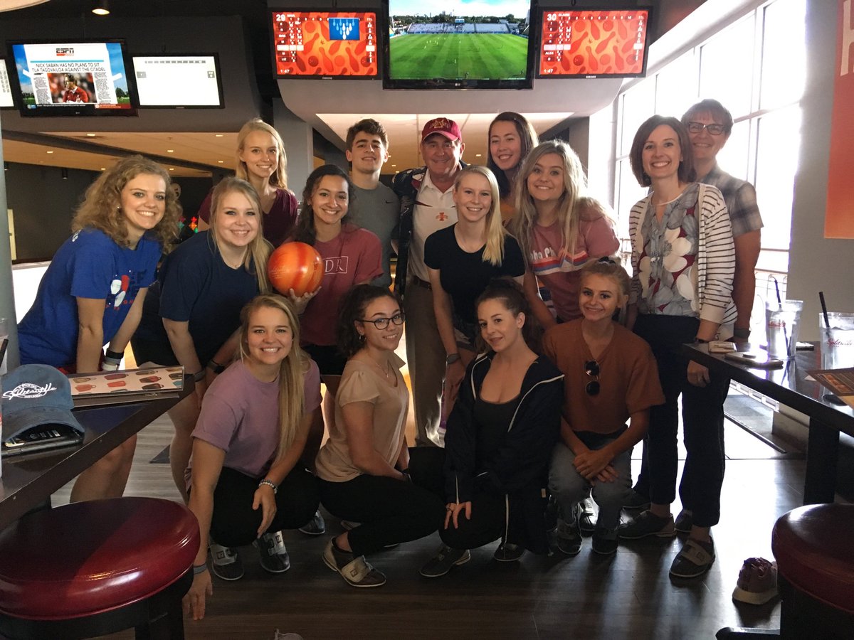 ISUHospitality's tweet photo. Thank you Ed and Splitsville team for hosting us today #AESHM #cyclonealum https://t.co/Hv2GHjz1qx