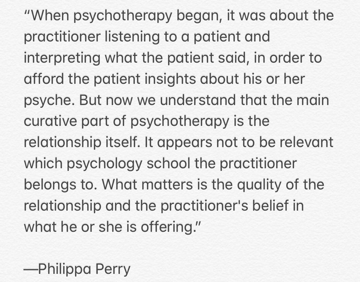 Today’s #QuoteOfTheDay is about what is curative in #psychotherapy, from #PhilippaPerry