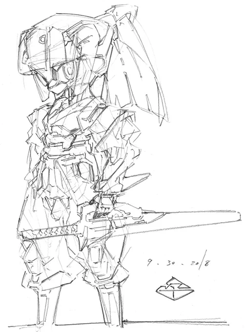 ブレード装備
#sketch #doodle #落書き #創作 #オリジナル 