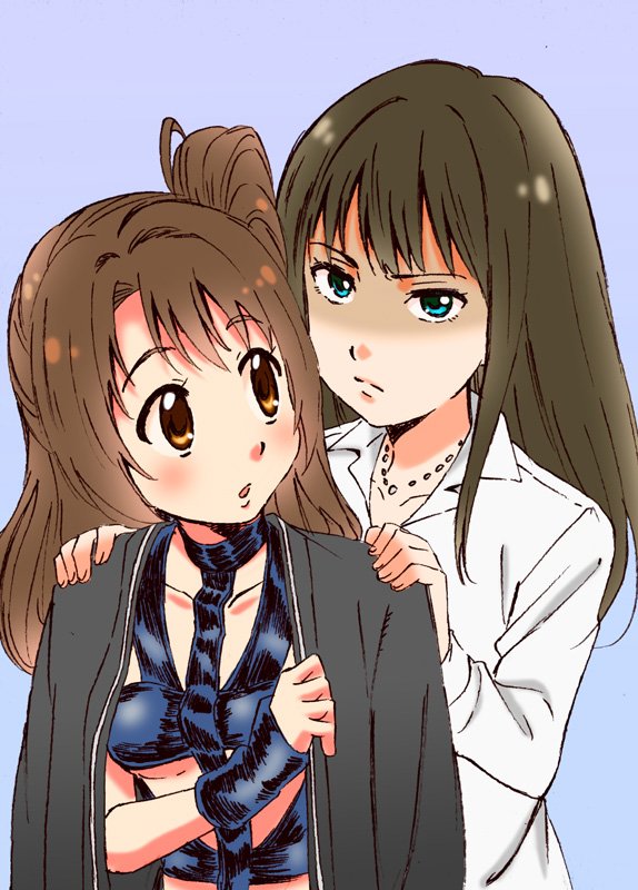 渋谷凛(シンデレラガールズ) ,島村卯月 「『これはアイドルに…いや、卯月にさせる格好じゃあないよっ……!』ついカッとなって」|ヒカリ。♂のイラスト