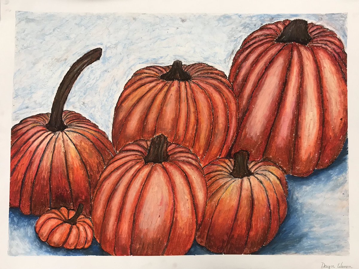 amy_lindenbaum's tweet image. Falling for fall in drawing and painting 2 #makecoolstuff #hsart