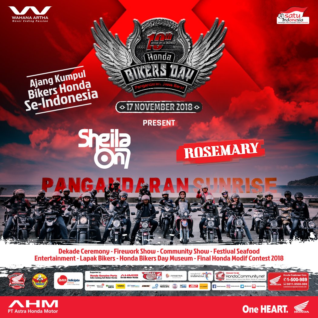 WahanaHonda's tweet photo. Are you ready for Honda Bikers Day 2018 Brosis? Ayo siapin motor Honda mu buat dateng ke #HBD2018 #GasKeHondaBikersDay2018.
#SemangatSatuDekade #DekadeUntukIndonesia #DekadeHondaBikersDay https://t.co/kKAsPkx9Ih