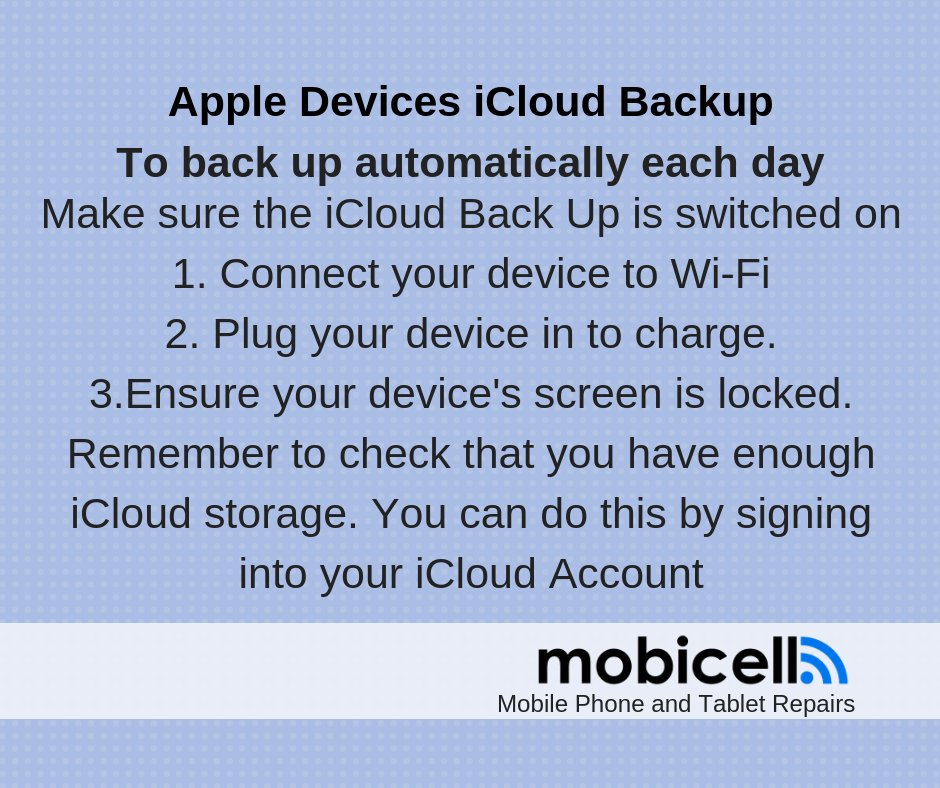 mobicellaus's tweet image. Part 2 How to backup your Apple device to iCloud #iphonebackup #ipadbackup #icloud #coomera