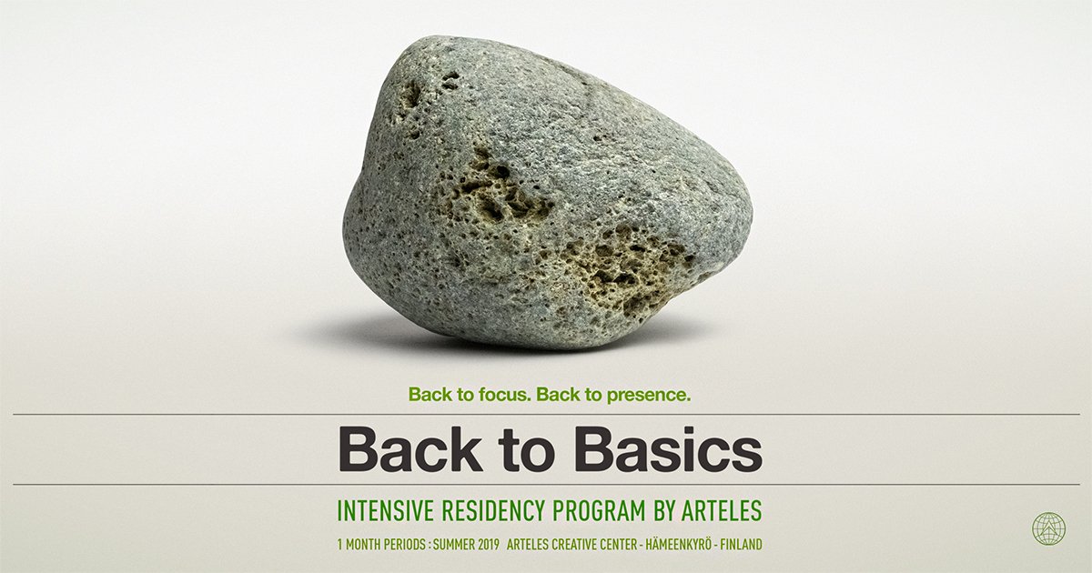 Application round is now open! Back to Basics - Intensive residency program in Finland, Summer 2019. Deadline: Jan 10th. Apply online: arteles.org 🌱👌