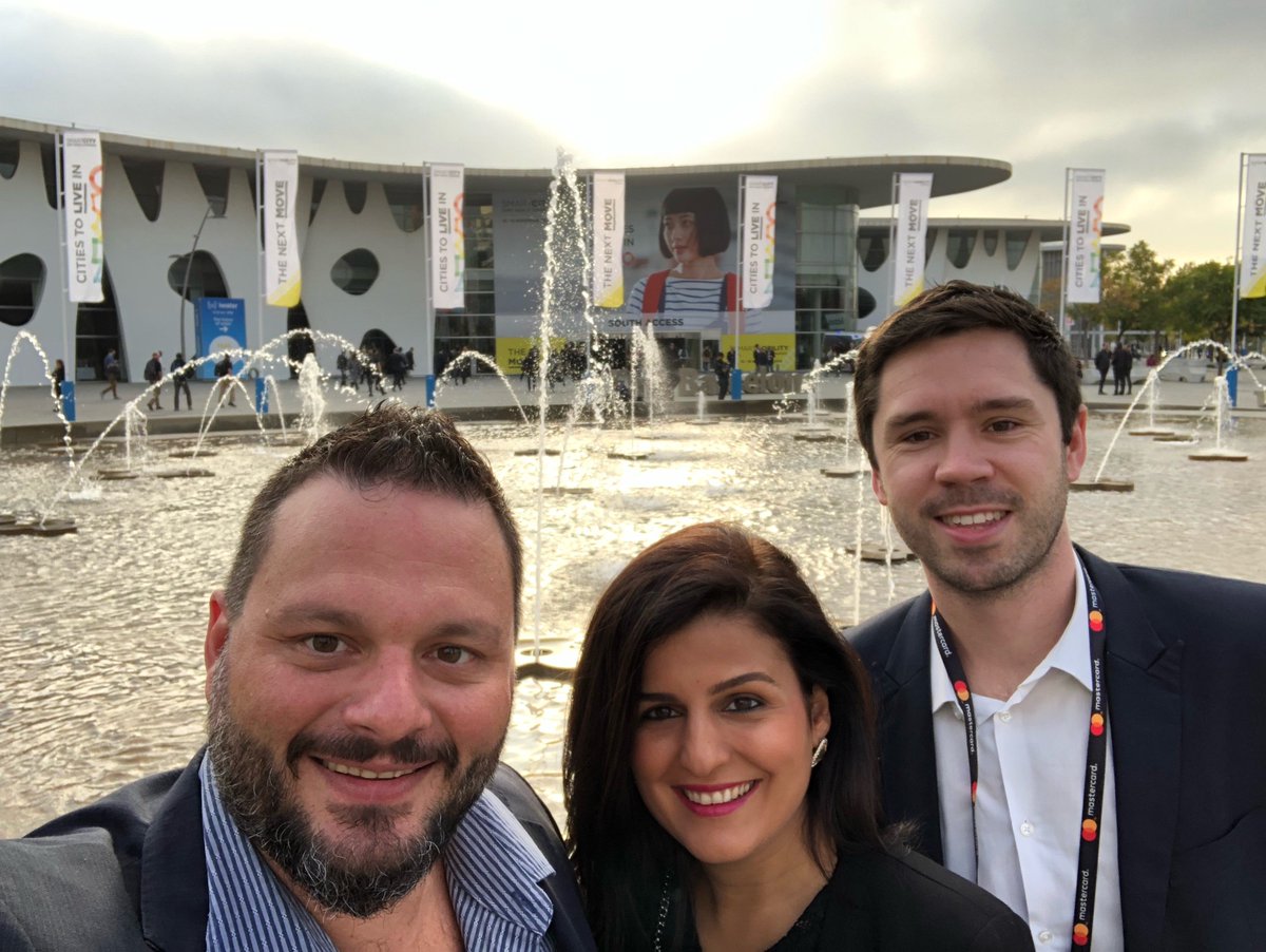 SurfaceMobility's tweet photo. The Surface Mobility Team (@NabeelAlzaka @TerrySmith82 @RashaHijazeen2) are ready for #Day2 at the Smart City World Congress #SCWC2018 Come and visit us at Booth A210 to talk about how we can use Data and Technology to revolutionize the mobility industry https://t.co/cx8Hm3VJlc