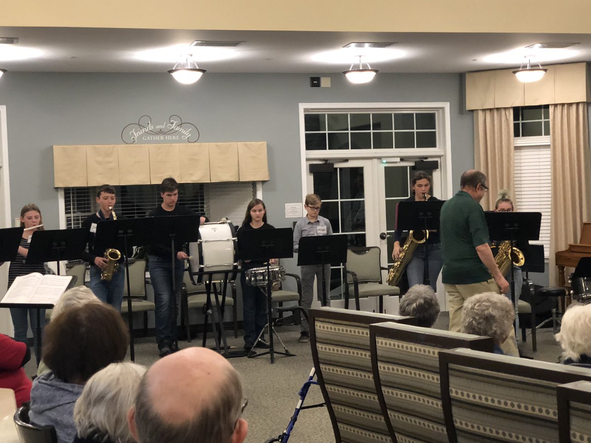 bearcatbands's tweet photo. KHS, Sunrise, and Horizon bands kicked off our new Harmony Bridge project to bring music to Seniors in our community. #KHSBearcatNation https://t.co/Qdh5XP7OtE