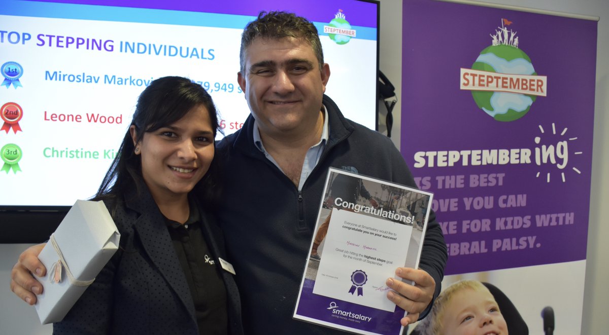 Miroslav from North Sydney Local Health District was awarded for his effort for Steptember, hitting 1.4 million steps for the month! He strolled in half of his team's total step count of 2.8 million. Amazing effort!
