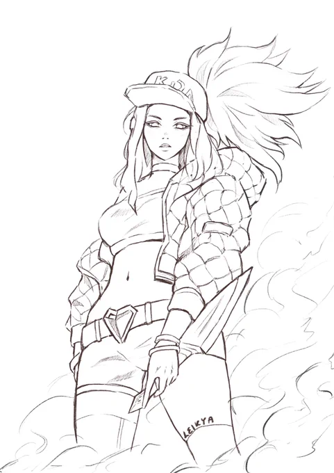 wip of k/da akali from league of legends!!! yes im a million years too late but i couldnt resist 