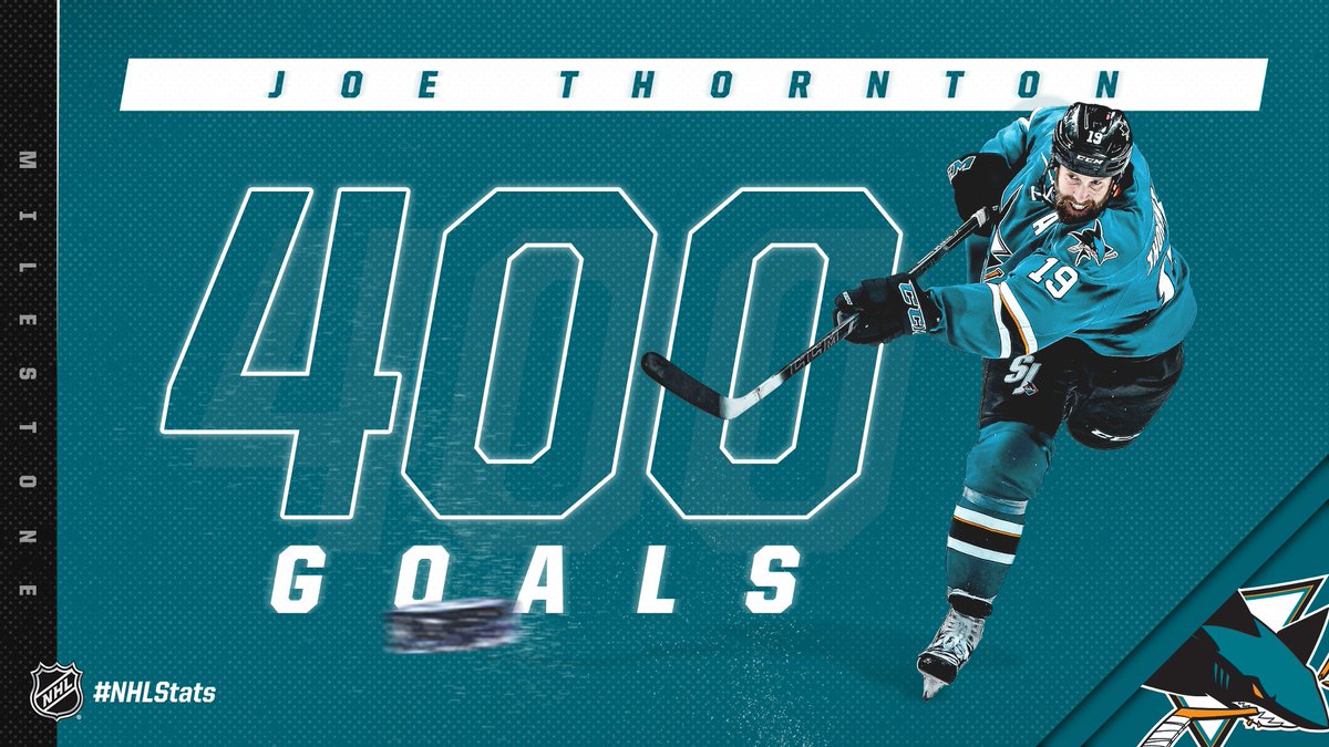 There it is!   Goal No. 400 in Jumbo's career. Congrats on the milestone, Joe. 👏 #NHLStats https://t.co/HvvW3lMxcX