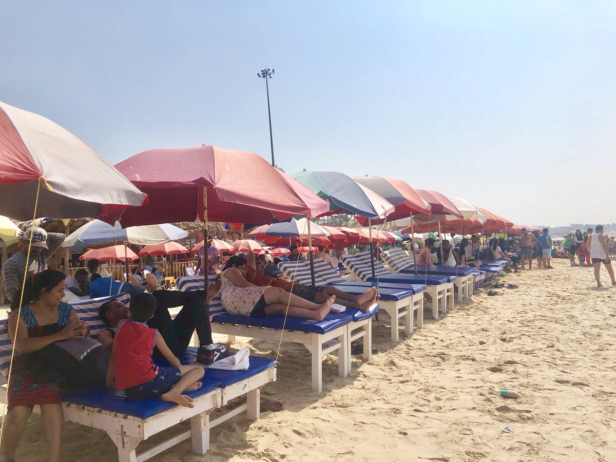 phtravel's tweet photo. Baga Beach in Goa is busy for Diwali but there’s always somewhere to hide. This is Cliff’s. #LPinIndia #goa #bagabeach #india https://t.co/hMalMEOB8k