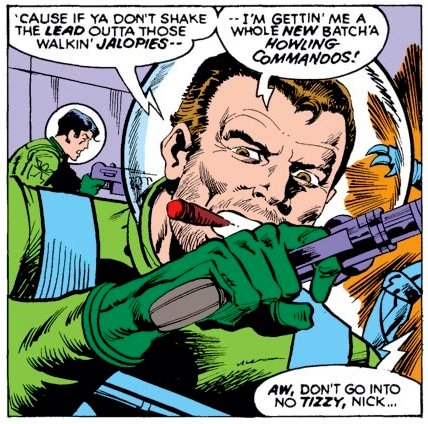 What if? #14, Nick Fury is so tough, he smokes cigars inside his space helmet.