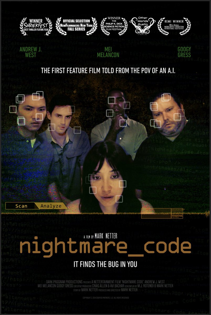 NightmareCode's tweet image. Watch the award-winning sci-fi mindbender tonight for free on Amazon Prime. amazon.com/Nightmare-Code… #ArtificialIntelligence #AI #primer #Surveillance @PhilipKDickFest