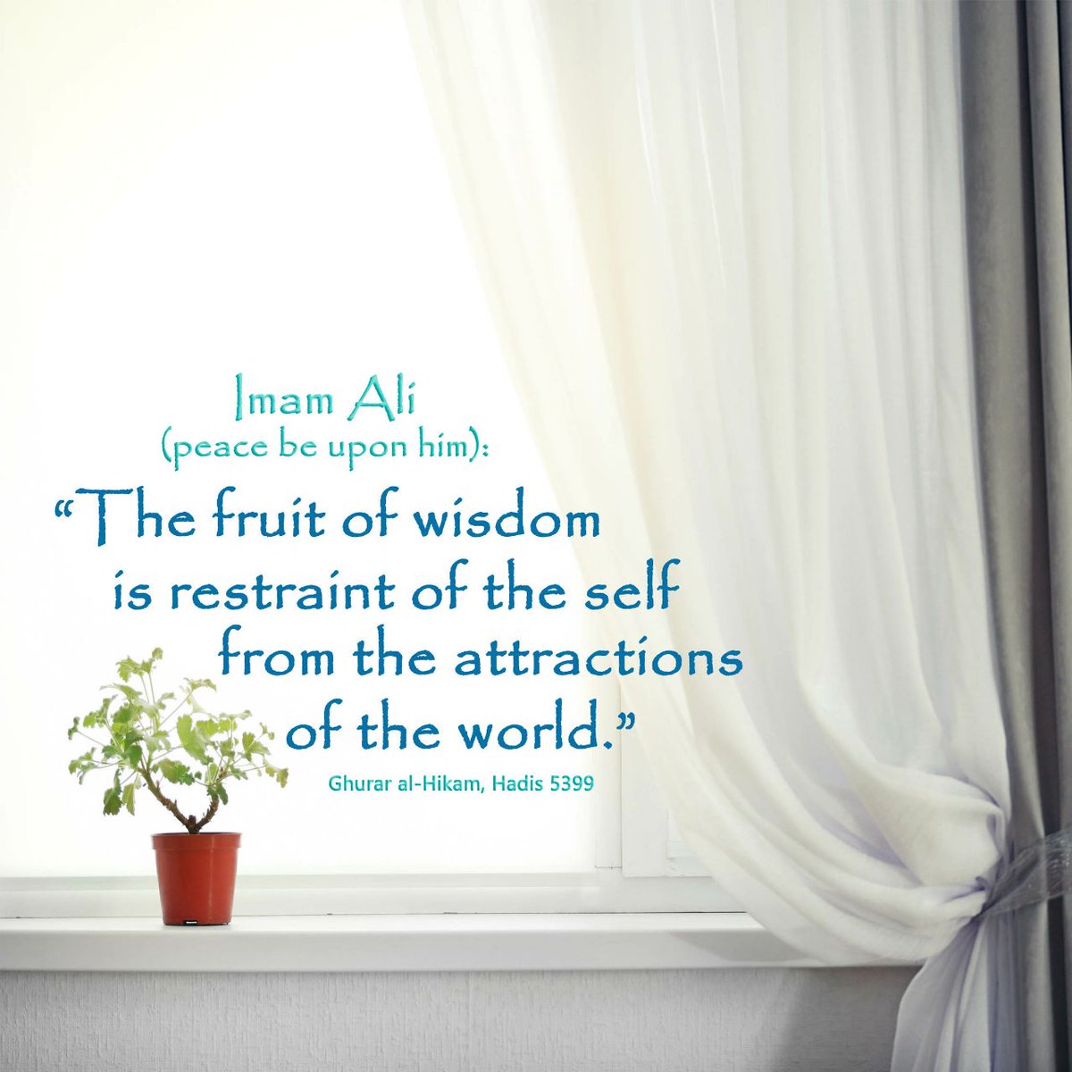 faraghlit2025's tweet photo. 💠 Imam Ali (pece be upon him):"The fruit of wisdom is restraint of the self from the attractions of the world."
🌀Ghurar al-Hikam, Hadis 5399 https://t.co/pM7C4NJ2k1