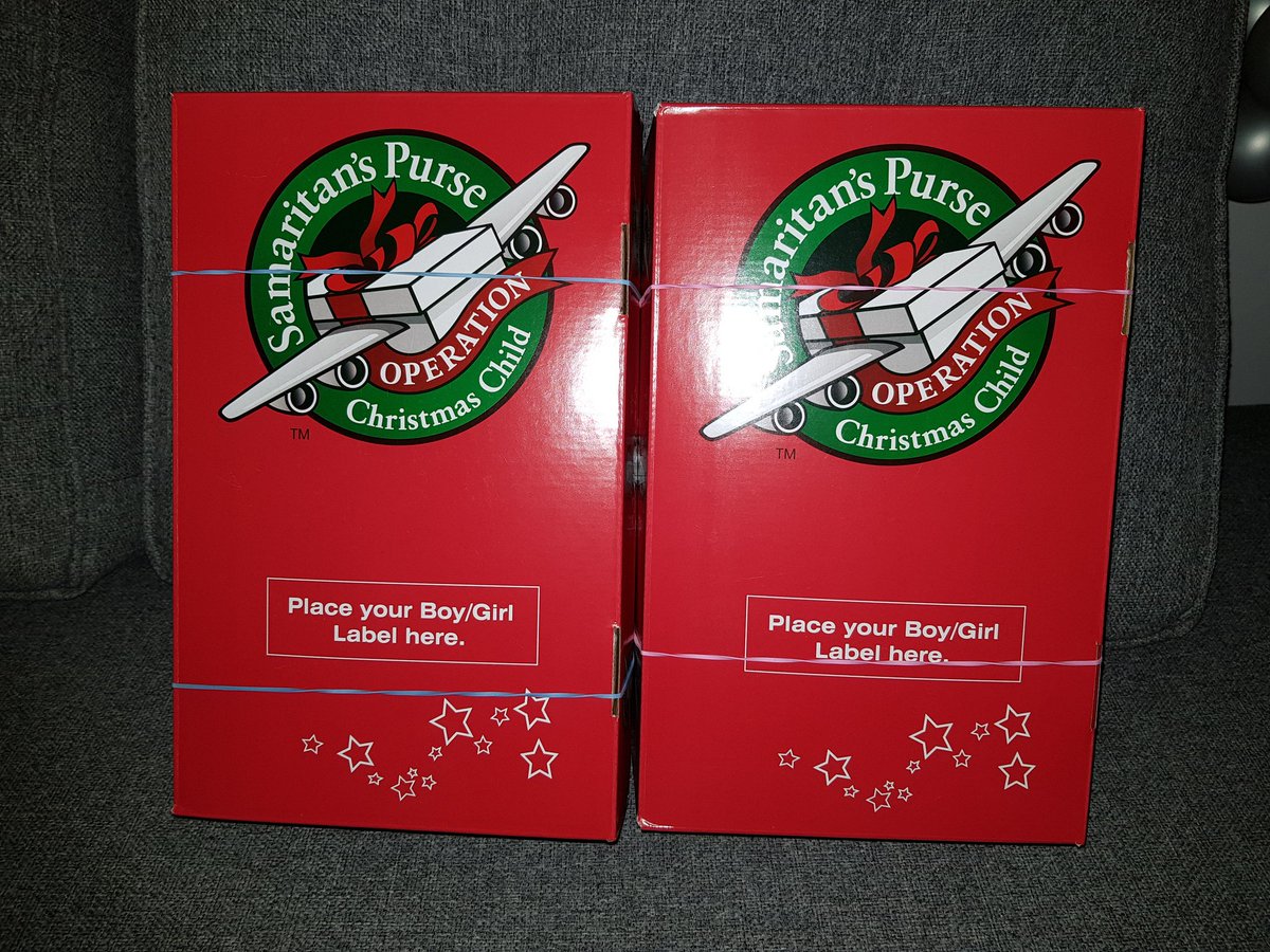 VictoriaTeece's tweet photo. All packed and ready for their labels. I love doing this every year with @OCC_shoeboxes. Makes me feel all warm and fuzzy #ipackedashoebox #operationchristmaschild #tistheseason #giving #christmascheer https://t.co/T9WOHkbMHm
