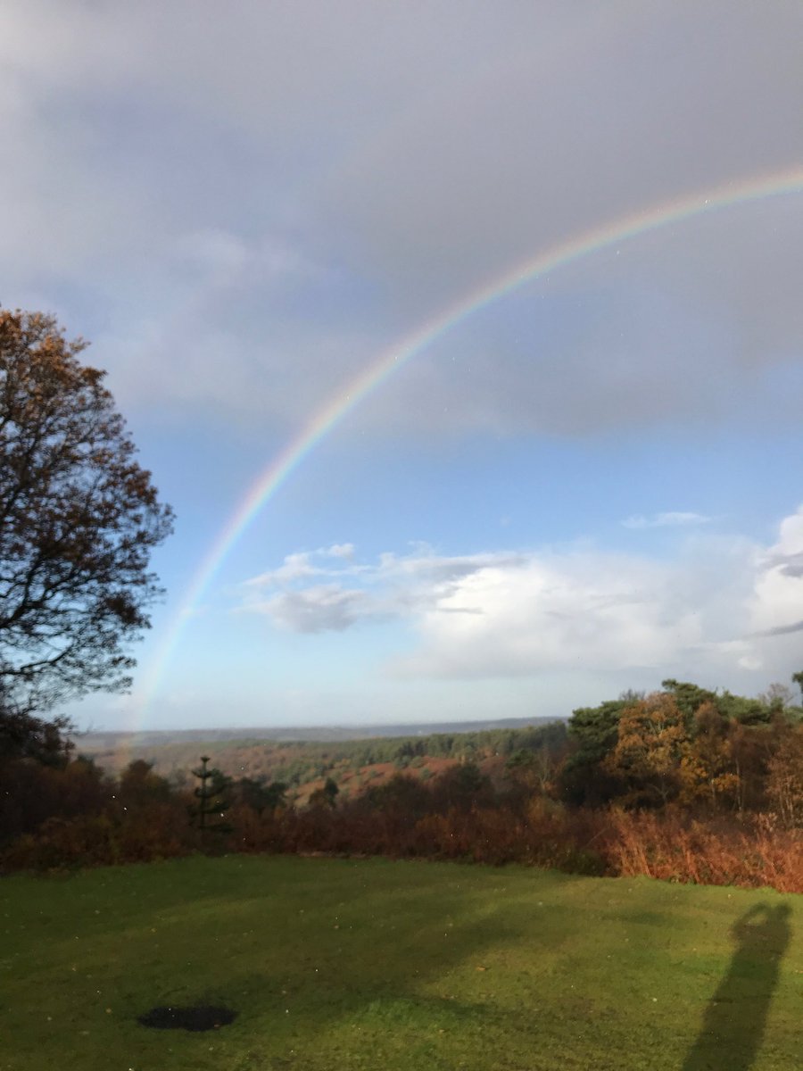 PippaPippahall7's tweet photo. Rainy walk rewarded at the top of Leith Hill. Not quite Kili but highest point in south east! #learningonthewayup https://t.co/GcbmJUtTUC