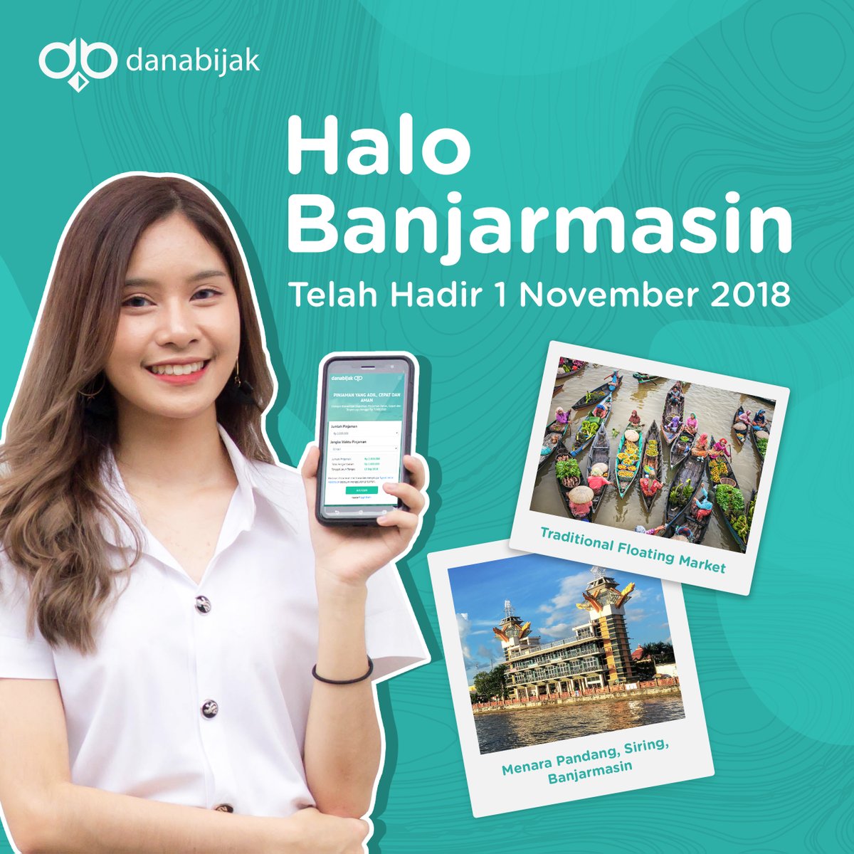 #Danabijak telah resmi membuka layanan untuk para Rekan di Banjarmasin. Kunjungi website danabijak.com  dan rasakan kemudahan mendapatkan #pinjamanterpercaya hanya dalam satu genggaman! #BersamaDanabijak #pinjamanonline