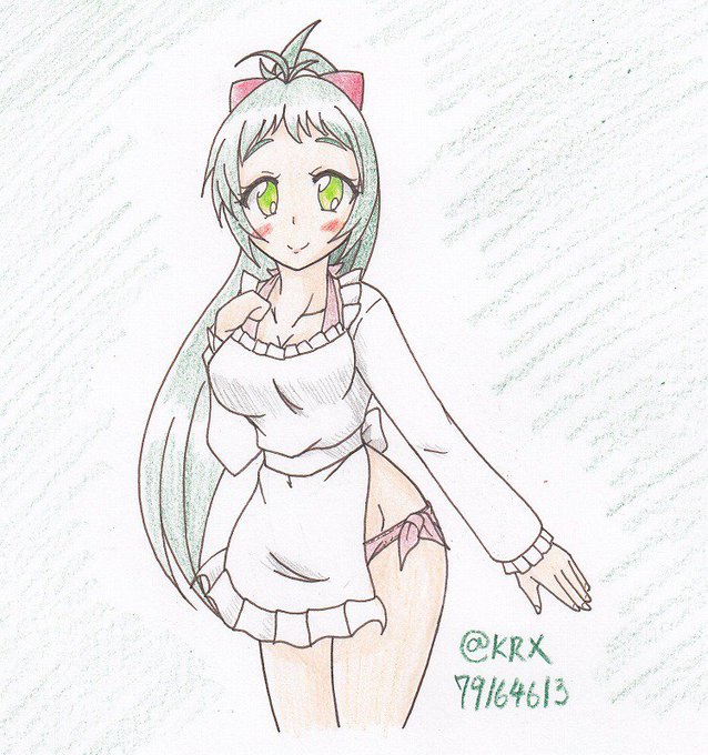 #艦これ版深夜の真剣お絵描き60分一本勝負
#艦これ版真剣お絵描き60分一本勝負_20181114
#伊良湖
寒くなったので水着の伊良湖ちゃんには
割烹着を着てもらう 