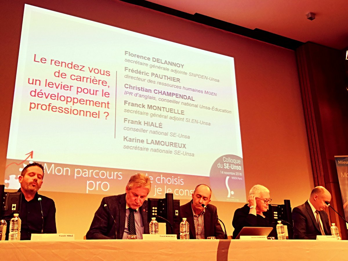 SE_Unsa's tweet photo. Table ronde très complète pour parler du rendez-vous de carrière... stressant, bienveillant, décourageant ou tremplin ?
#ParcoursProSeUnsa https://t.co/1FOxMK6XD2