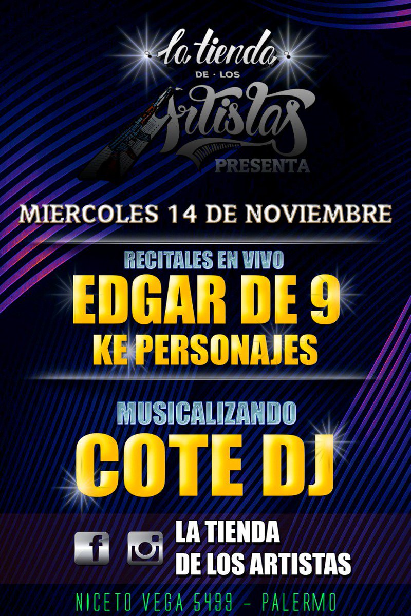 Esta noche los espero en la Tienda de Los Artistas de Palermo (Niceto Vega 5499) 🎹🎶🎵🎧