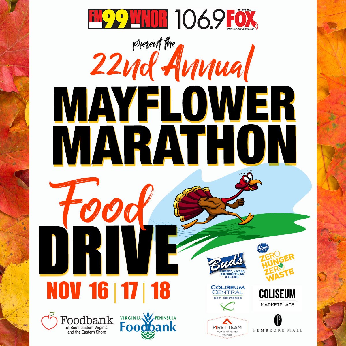 FM99WNOR's tweet image. We are getting ready for #MayflowerMarathon starting this Friday! #fooddrive @FoodbankSEVA @hrfoodbank #HRVA