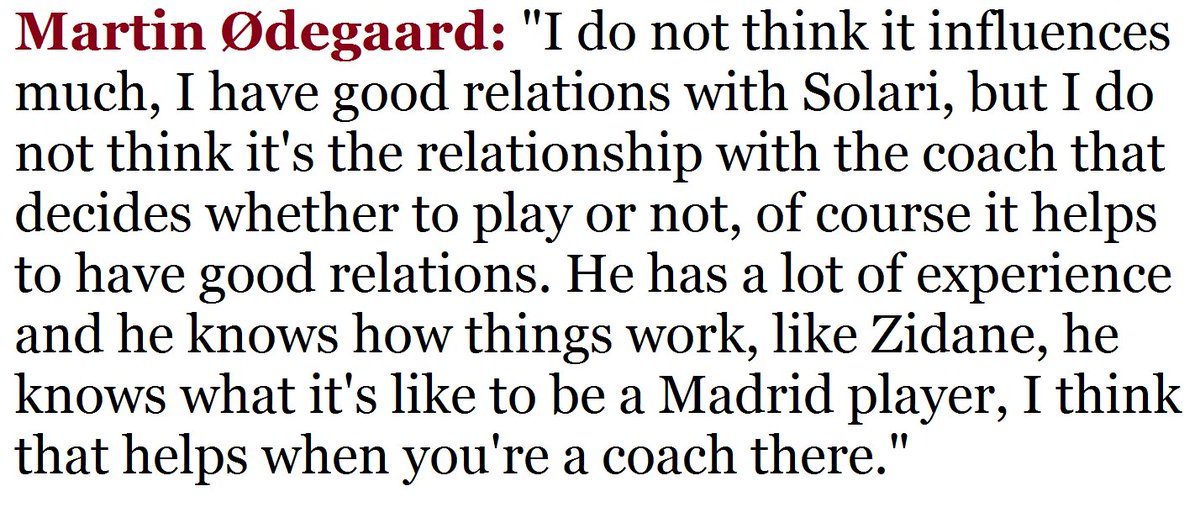 Martin Ødegaard on if Solari's appointment affects his Real Madrid plans.