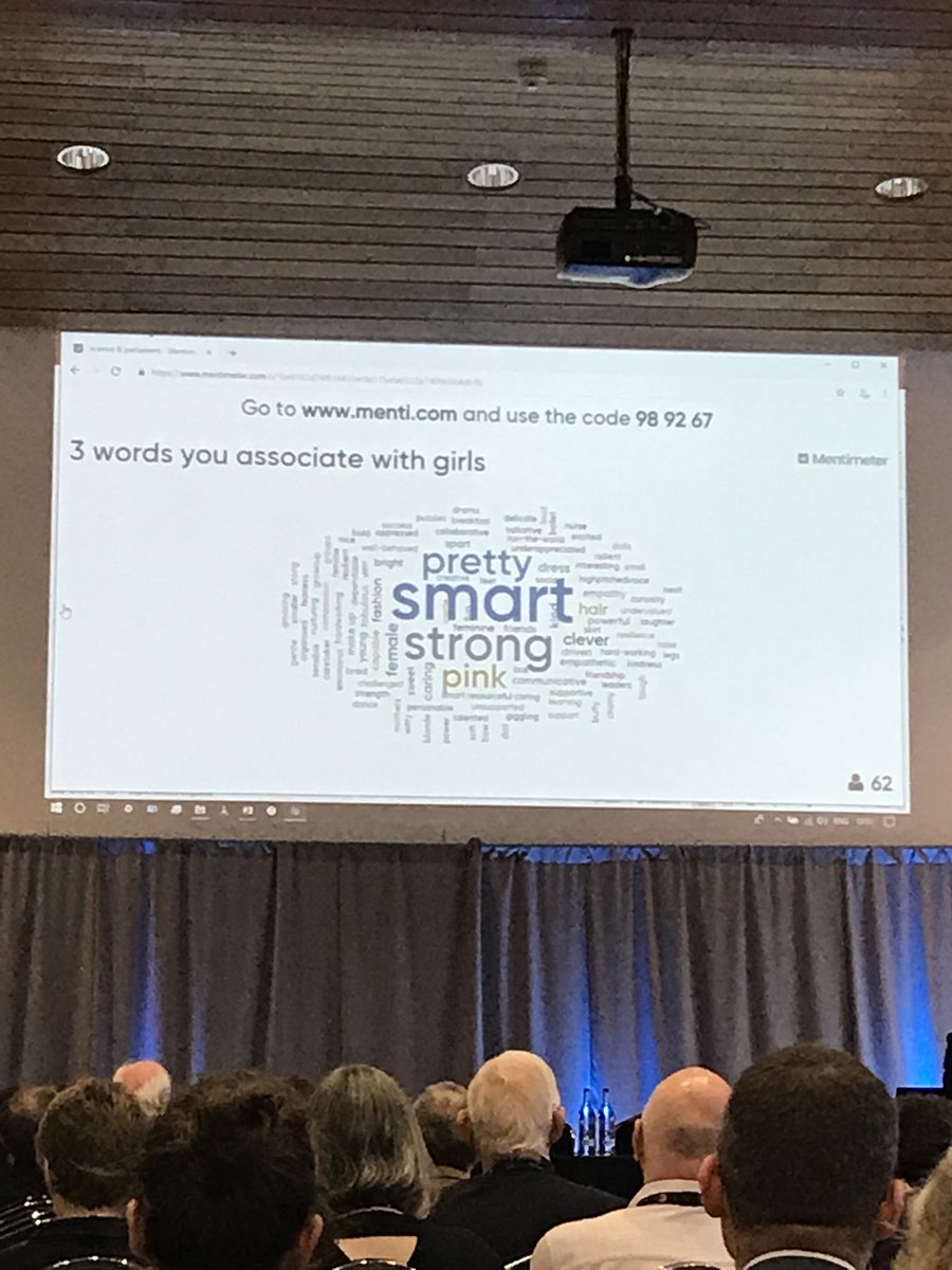 Absolutely brilliant addition by Heather Earnshaw at #SATP18 . Real time word cloud from today’s audience. I’m saddened to see negative gender stereotypes perpetuated for both girls and boys so entrenched in 2018.