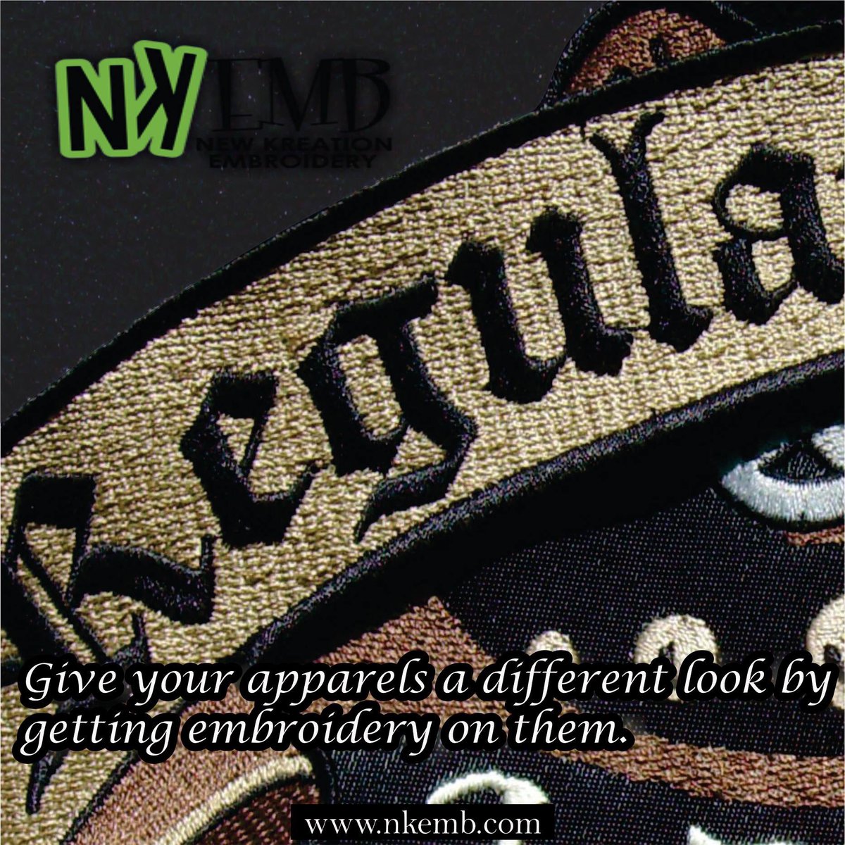 NkEmbroidery's tweet image. Give your apparels a different look by getting embroidery on them.
For more details visit: nkemb.com
For prices reach us at - mark.nkemb@gmail.com
or call us at : +1 609-473-0809

#logodigitizing #puffdigitizing #nkemb #redworkdigitizing