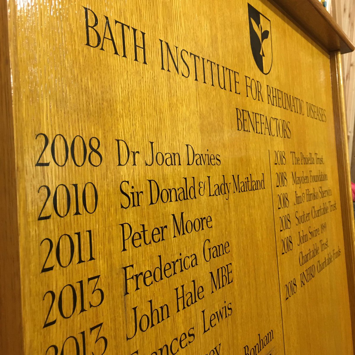 Bath Institute for Rheumatic Diseases (BIRD) (@birdbathcharity) on Twitter photo Yesterday we were delighted to unveil our Benefactors Board in the Mayors Parlour with some of our generous donors. Many thanks to the Mayor of Bath for hosting our event and to <a href="/tobiasluke/">Tobias Newbigin</a> for the beautiful traditional signwriting! Yesterday we were delighted to unveil our Benefactors Board in the Mayors Parlour with some of our generous donors. Many thanks to the Mayor of Bath for hosting our event and to <a href="/tobiasluke/">Tobias Newbigin</a> for the beautiful traditional signwriting!