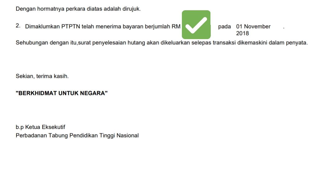 Surat Penyelesaian Hutang Ptptn Semakan Baki Hutang Tunggakan