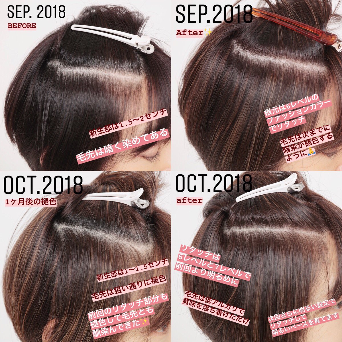 Tomotomo Official A Twitter 明るく染めるグレイカラーtips 明るく染めるはじめの一歩は いつも より明るいトーンのカラー剤で リタッチすること 中間毛先が暗い場合は1ヶ月後の 褪色具合に合わせて 来店時に毛先が褪色して少し 明るくなってれば Tomotomo Official A Twitter 明るく染めるグレイカラーtips 明るく染めるはじめの一歩は いつも より明るいトーンのカラー剤で リタッチすること 中間毛先が暗い場合は1ヶ月後の 褪色具合に合わせて 来店時に毛先が褪色して少し 明るくなってれば