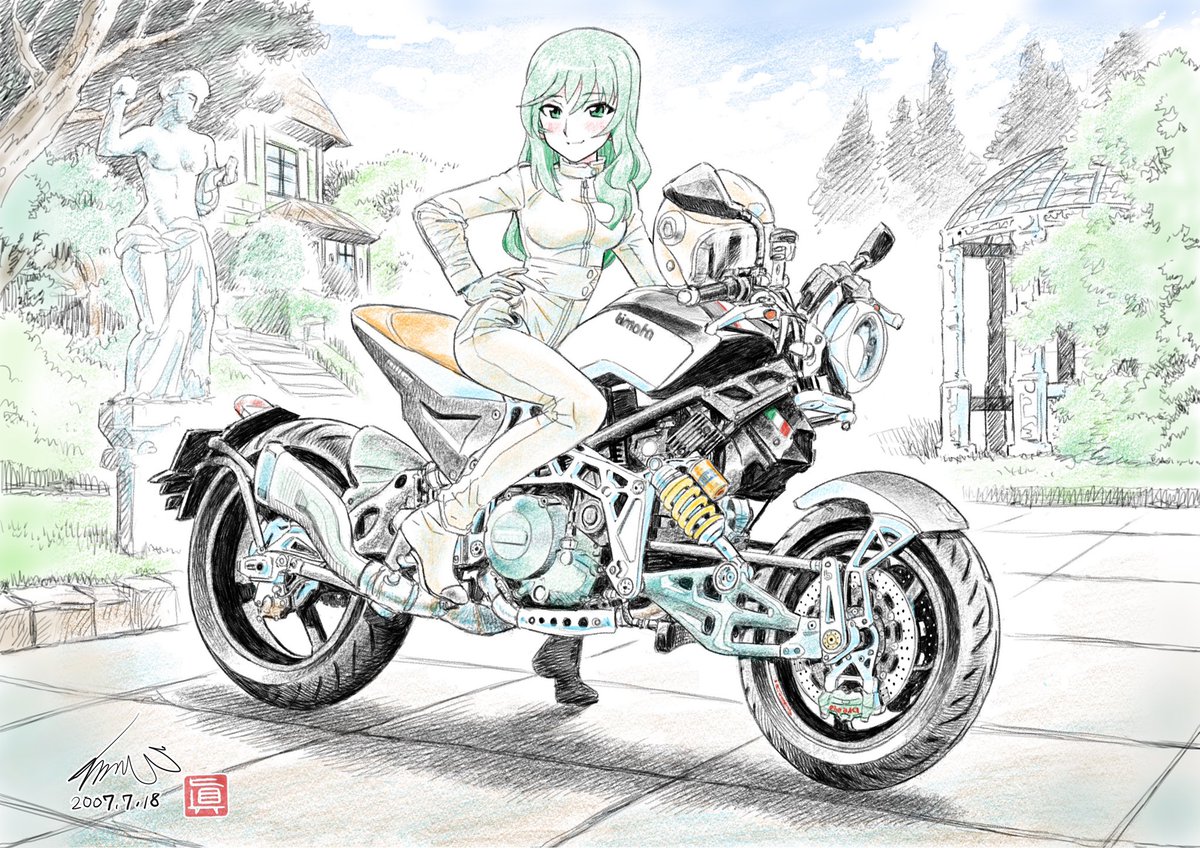 窪田真二 ノーヘルjk合同 A Twitter 私を布教して バイク漫画 イラスト ガルパン単車道