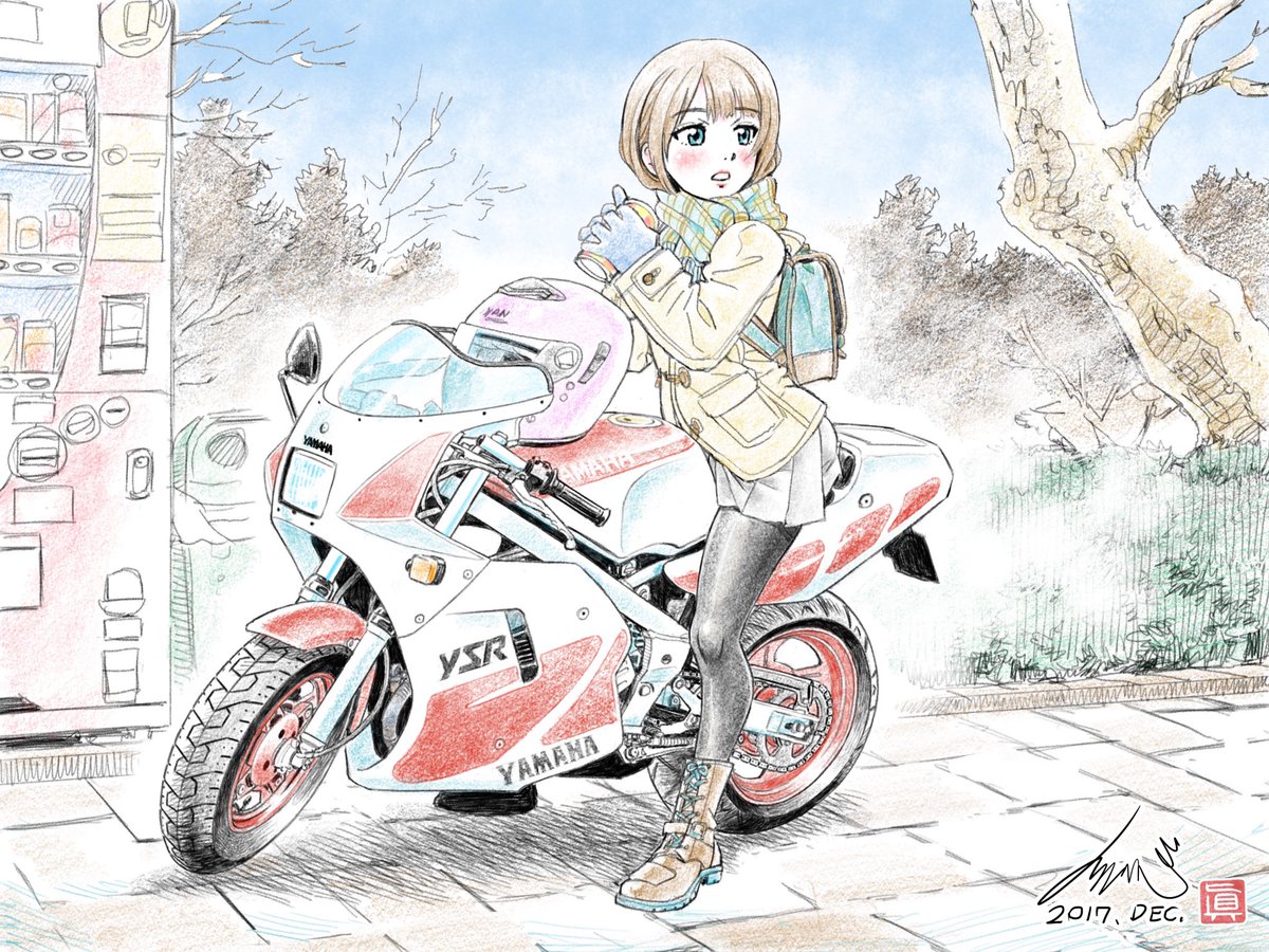 窪田真二 ノーヘルjk合同 A Twitter 私を布教して バイク漫画 イラスト ガルパン単車道