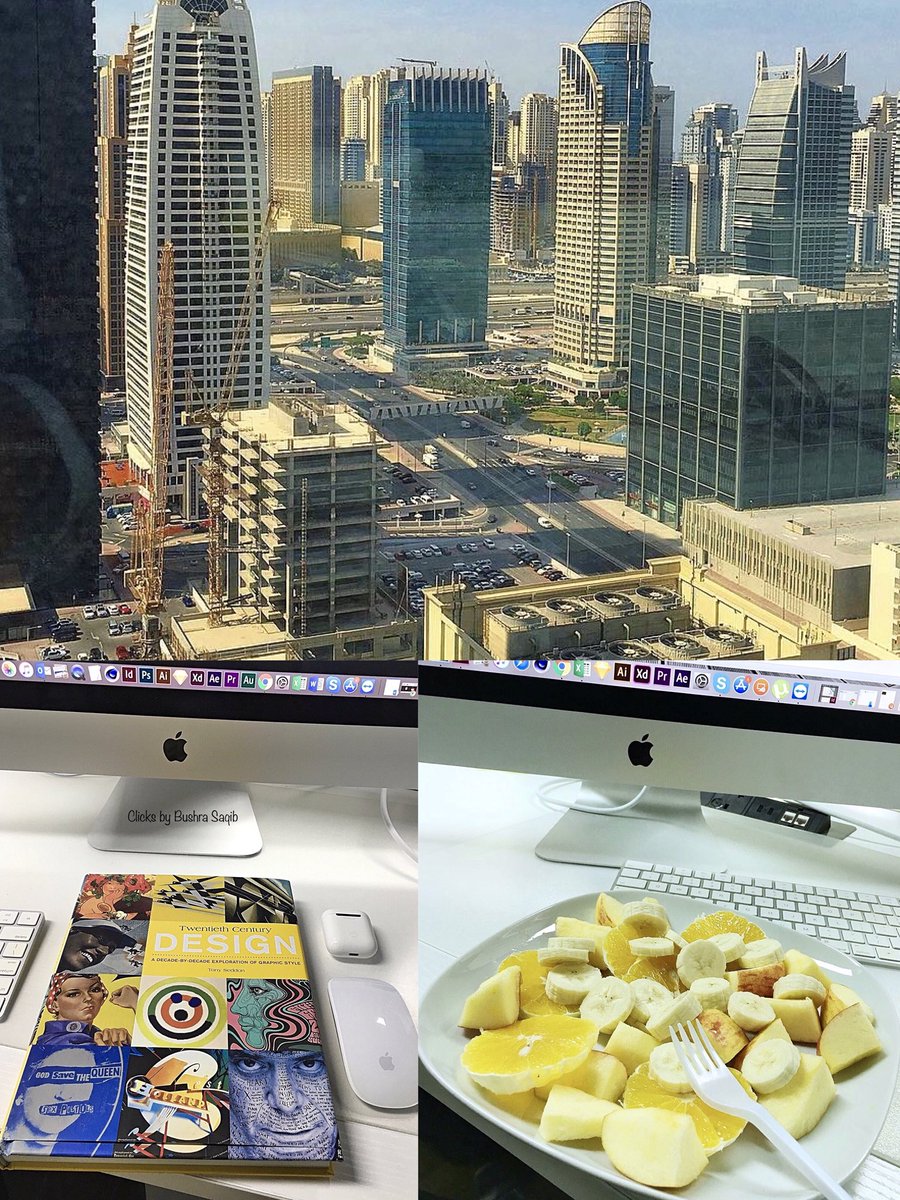 Bushra_Saqib6's tweet photo. Break and You Get to See this!
View from Office 
Fruits as Lunch 
Book to Read !
#GraphicDesigners #DubaiWorkLife
#OfficialMode #TrainingSessions #Dxb #Diaries https://t.co/X7thKcYPOv