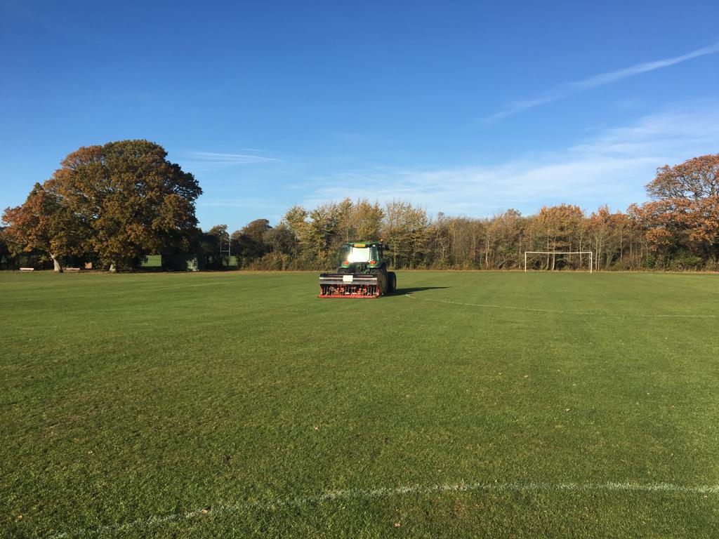 Fulfilling Lymington and Pennington Town Council contract this week. All playing fields getting a good aeration throughtout the town! Good work team.