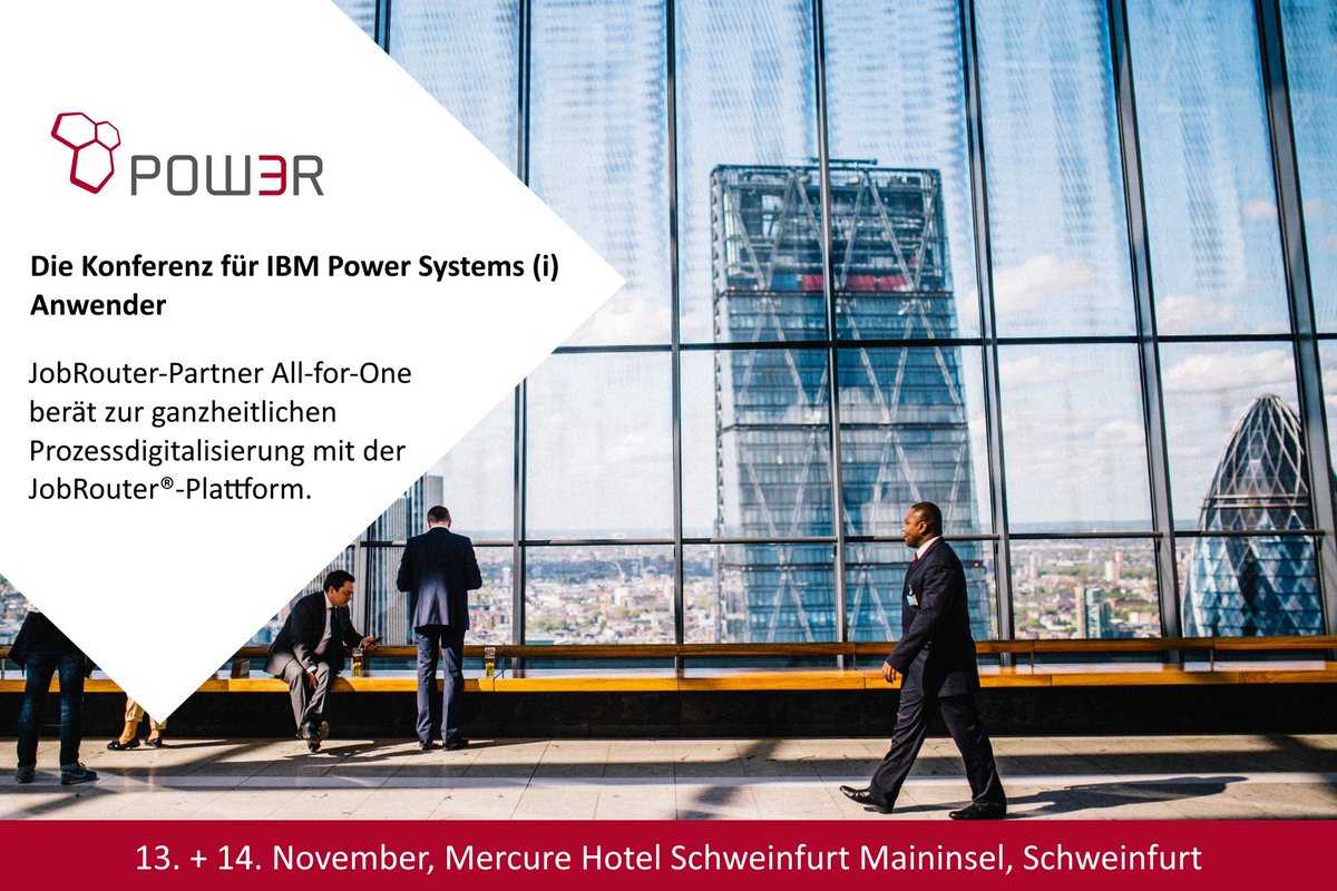 jobrouter's tweet image. 🖐️ #IBM Power Systems Anwender aufgepasst: nur noch heute berät #JobRouter Partner All-for-One vor Ort zur ganzheitlichen #Prozessdigitalisierung mit der #JobRouter Plattform auf der #powe3r in #Schweinfurt!