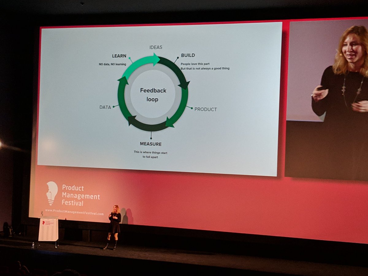 Deep dive into designing feedback loops with <a href="/LungAlexandra/">Alexandra Lung</a> #pmf18. 1. Team, 2. Culture, 3. Build measure learn