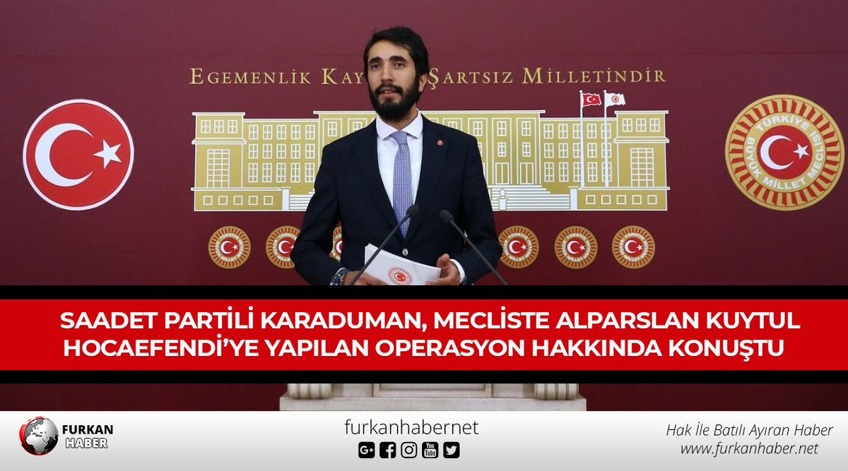 furkanhabernet's tweet photo. Saadet Partili Karaduman, Mecliste Alparslan Kuytul Hocaefendi’ye Yapılan Operasyon Hakkında Konuştu
https://t.co/5GNfya42Lf https://t.co/7mnHBxy3aQ
