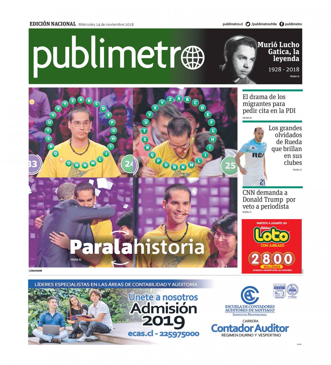 #FelizMiércoles! 🌞 "Pasapalabra" entrega el premio más grande de la historia de la TV chilena, el calvario de los migrantes para pedir una cita en la PDI y más en nuestra edición impresa. Puedes leerla en: readmetro.com/en/chile/santi…