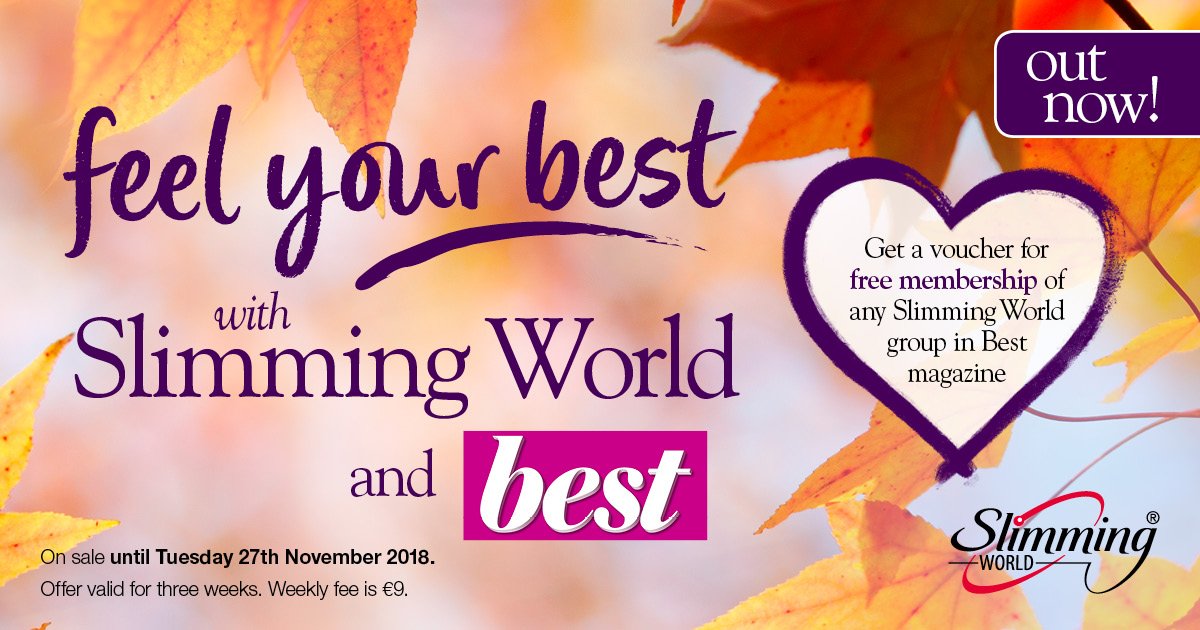 SlimmingWorld's tweet photo. Just call us Santa, because (if you're in Ireland!) we're bringing you a voucher for free membership of any #SlimmingWorld group, in this week's @BestMagOfficial - on newsstands from today! #Slim4Xmas https://t.co/Jlpdpbyzyx