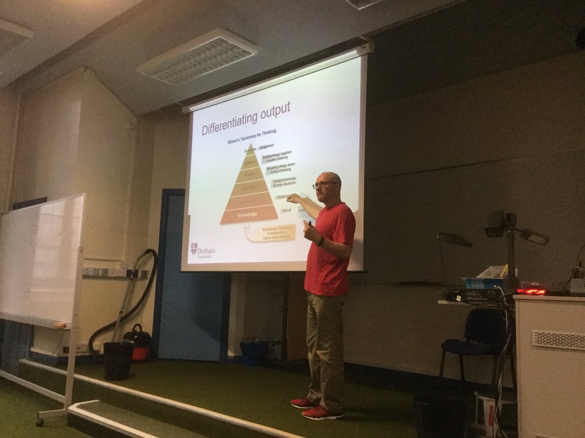 du_foundation's tweet photo. Steve Leech discussing task response in relation to higher order thinking skills in @du_foundation ‘Academic Practice’ #sophistication #beingcritical before moving on to pass and pass+progress grading. https://t.co/37gKc1khXe