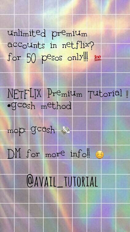 avail_tutorial's tweet image. netflix tutorial for 50 pesos only!! 💯
NETFLIX Premium Tutorial❗️
•4 screens ULTRA HD
•one account, multiple users
•Offline download included
•UNLIMITED MOVIES
•gcash method 
✔mop: gcash 💸
DM for more info!! 😊
#netflixpremium #netflixph #netflixtutorial