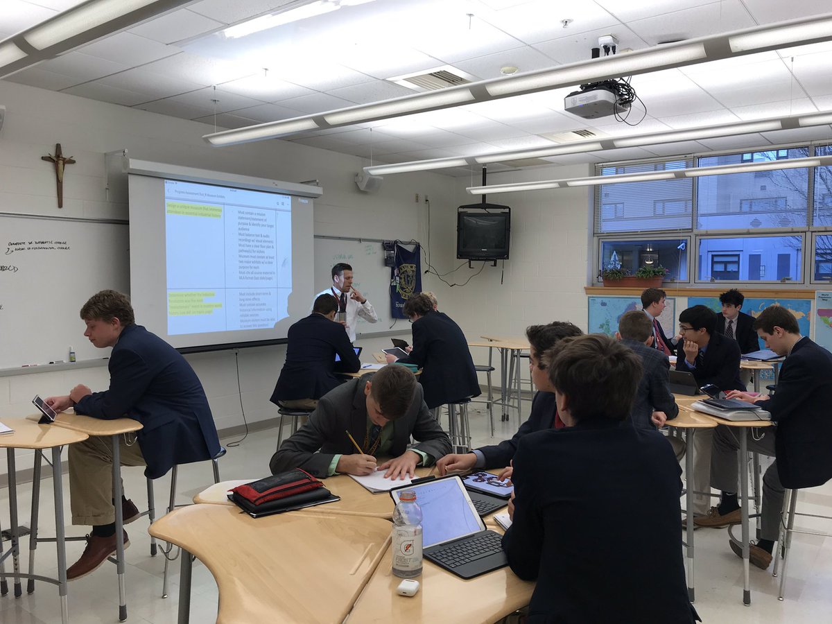 SALS_Academics's tweet image. Another stretch day @Salesianum and Mr. Klein’s World History students are hard at work designing museum exhibits for the 1st Industrial Revolution and its impact on the modern world. #wmmb #LiveCourageouslyLoveGreatly @ColbeKlein