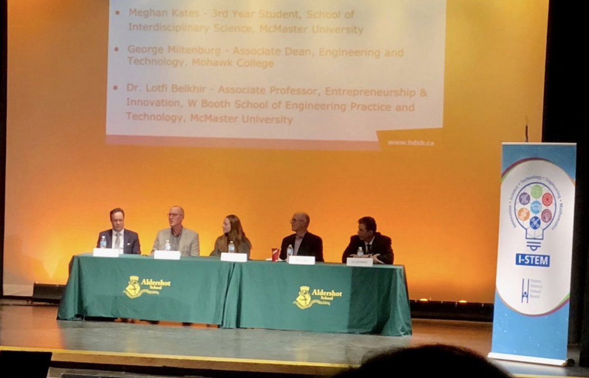 SOBlackwellHDSB's tweet image. Thank you to our I-STEM panelists @RobertFleisig, @lotfi_belkhir, George Miltenburg @MohawkCollege, Meghan Kates @McMasterU, and Steve Leach #TECHLINK for your collective support of the @ISTEM_HDSB program @AldershotSchool ... this program will be a #gamechanger for students!