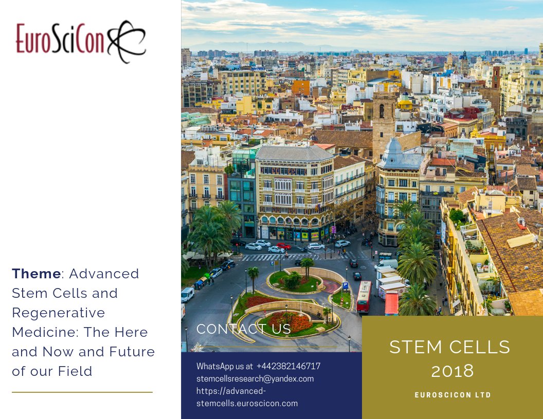 For bookings: advanced-stemcells.euroscicon.com/registration    
With just over a month to go places are filling up rapidly for the foremost #StemCells 2018.  If you are thinking of attending, please do not delay as you may miss out
<a href="/SYNBiologics/">SYNBiologics</a> <a href="/Capricor/">Capricor Therapeutics</a> @ViaCyte <a href="/novonordiskus/">Novo Nordisk US</a> <a href="/UKSCF/">UKSCF</a> <a href="/EuropeanCancer/">European Cancer Organisation</a>