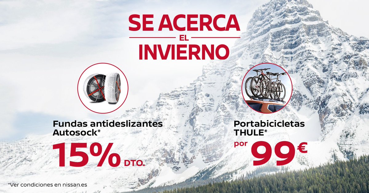 El invierno es para disfrutarlo ☃. También al volante de tu #Nissan 🚗.. Las mejores ofertas en ACCESORIOS para estos meses te están esperando en tu Servicio Oficial Nissan. #Qashqai #XTrail #Juke #Micra
Más info ➡ http://bit.ly/2yZbPPs