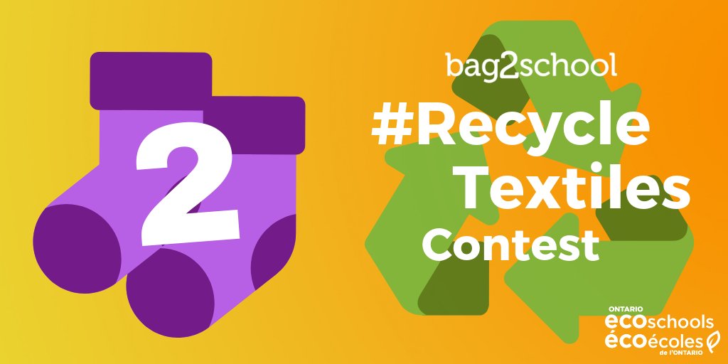 EcoSchoolsCAN's tweet image. 80% of unwanted clothing is dumped into landfills - let’s change that! Tomorrow is the final day to sign-up for the #RecycleTextiles Contest presented in collaboration with @bag2schoolna. Earn money for your school &amp;amp; help the environment. Details: ow.ly/IMHz30mgGnY